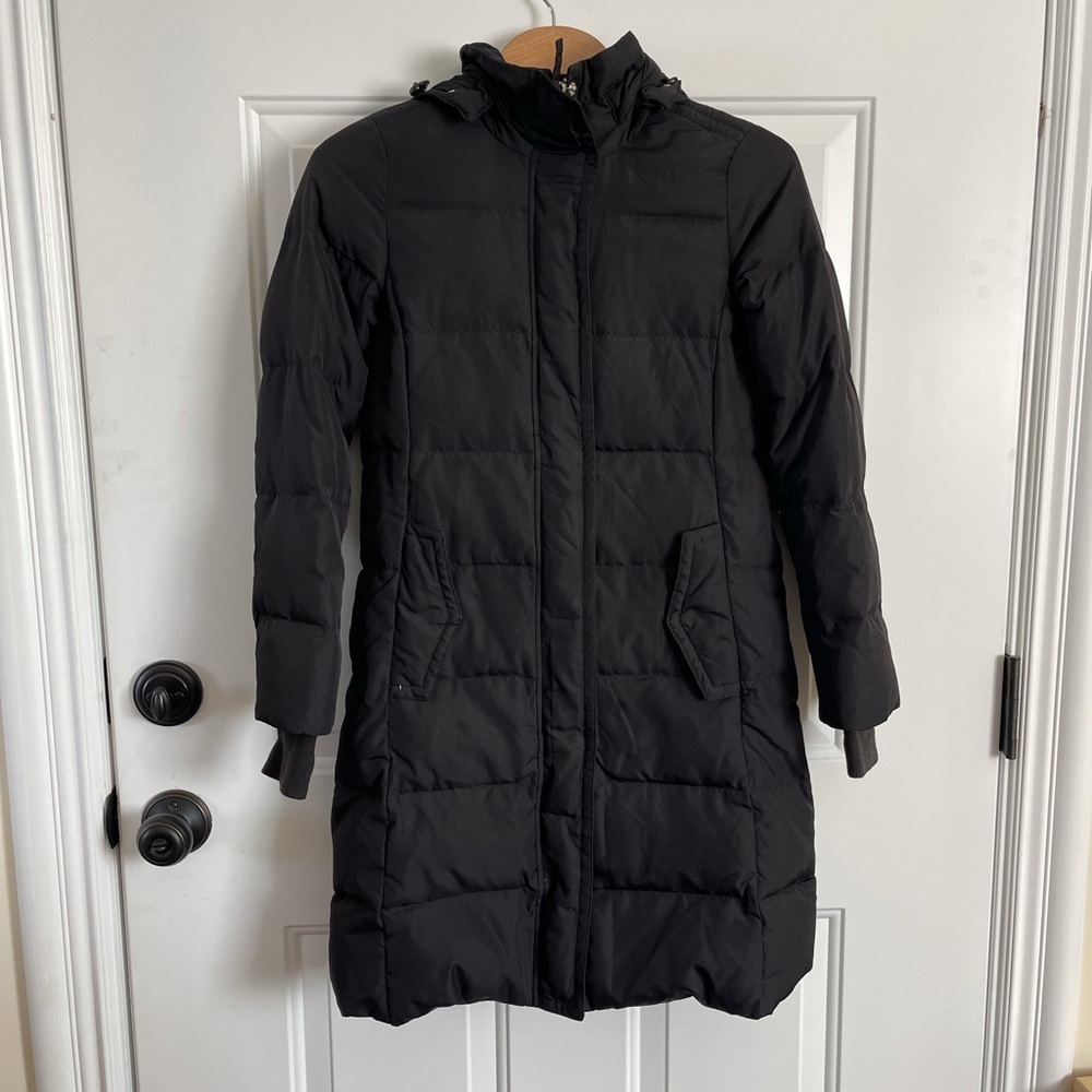 J.Crew black long puffer down jacket XXS - Picture 2 of 6